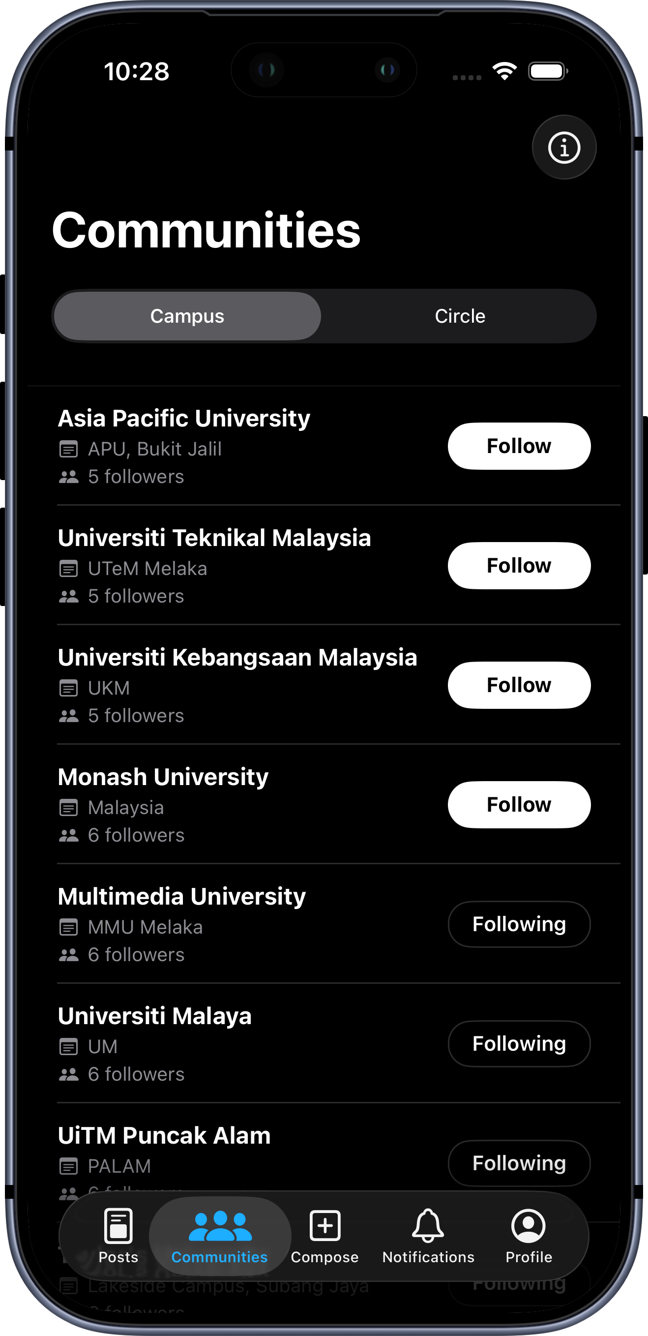 xaround explore campuses screenshot