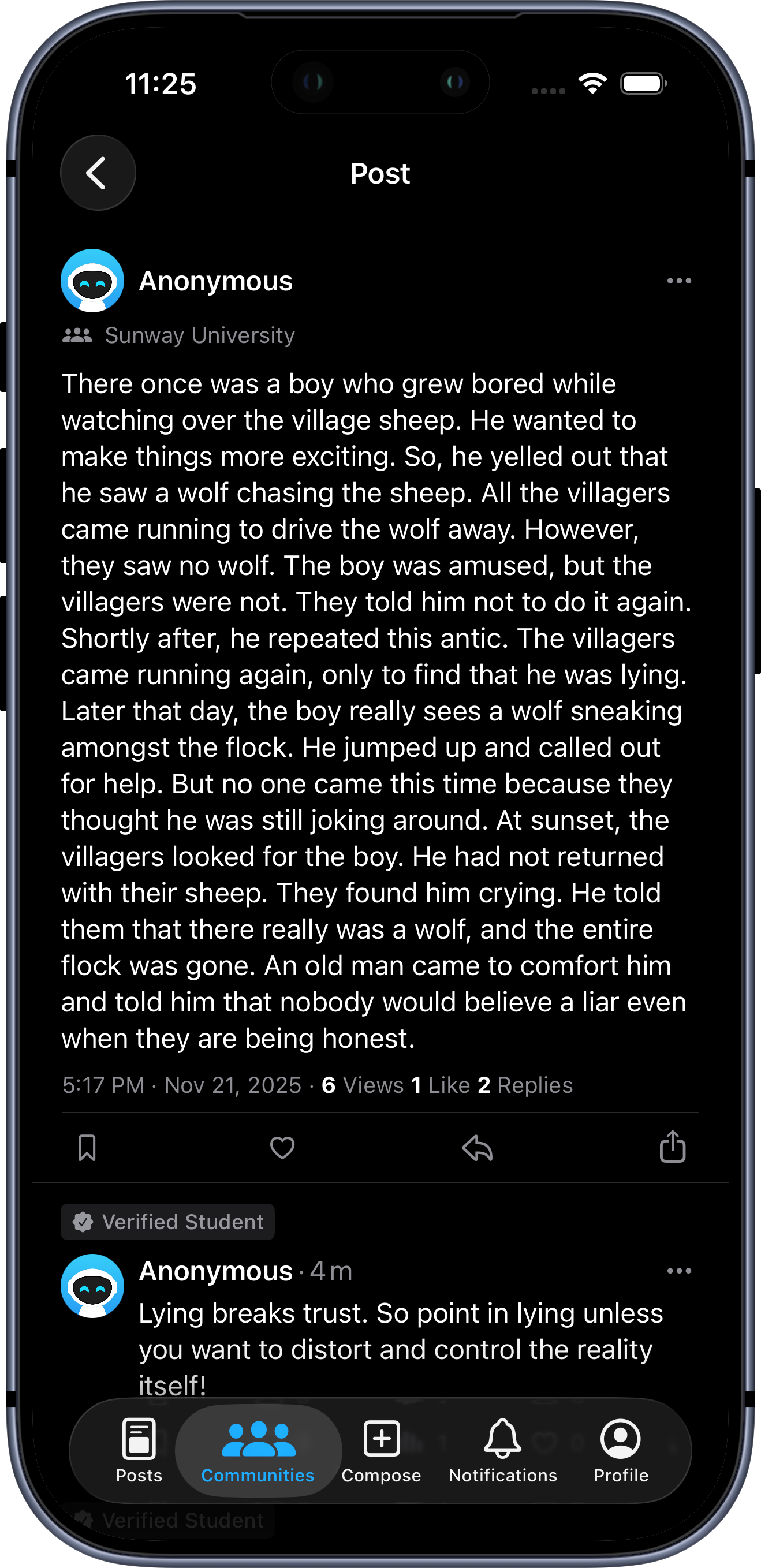 xaround post thread screenshot