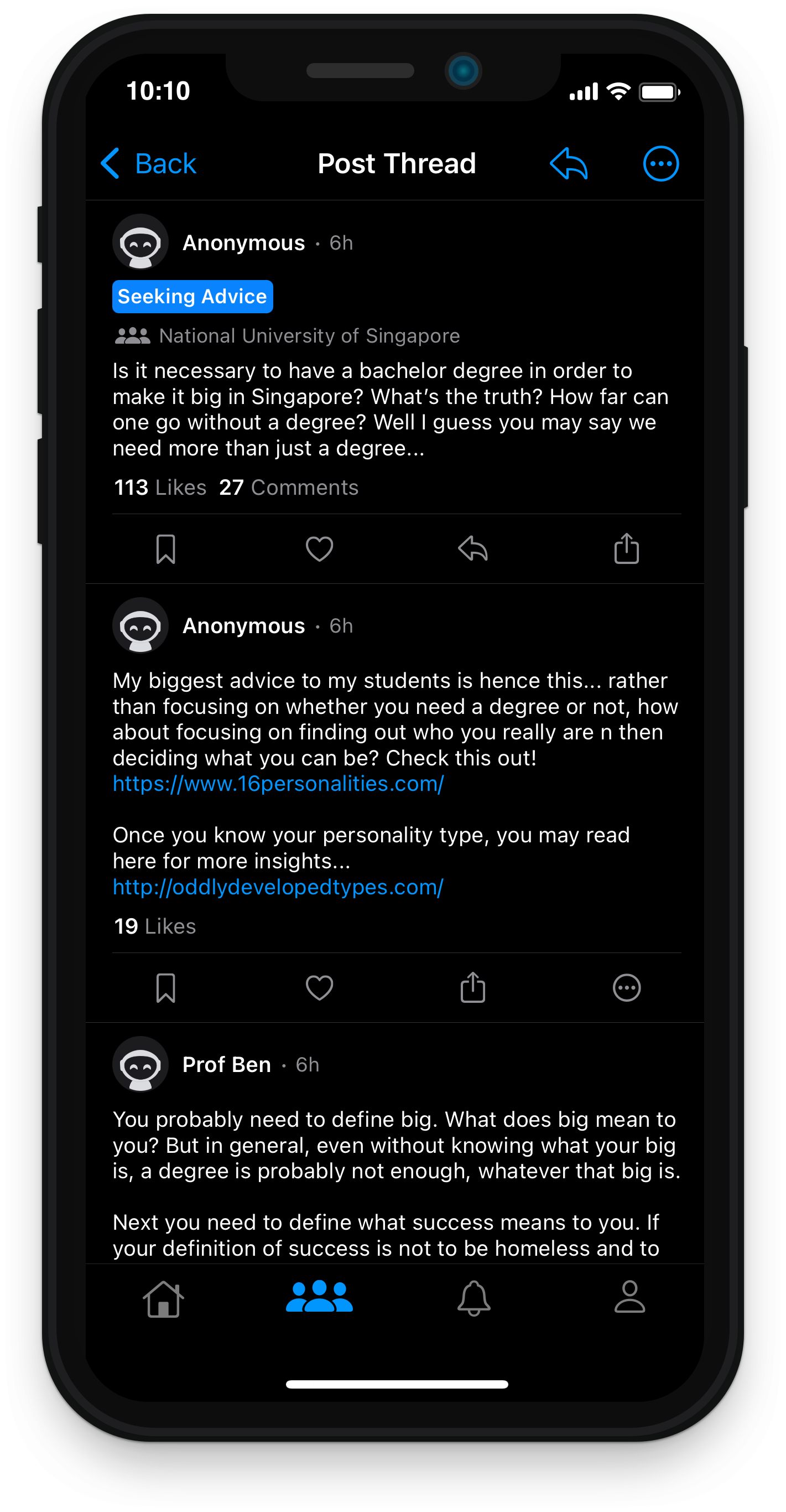 xaround - post thread view screenshot